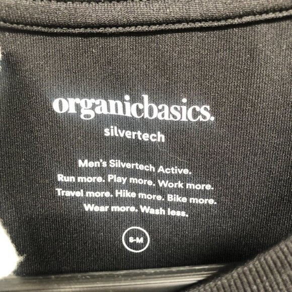Organic Basics Active T Shirt Mens S-M Black Short Sleeve Nylon Hiking Biking - Picture 6 of 10